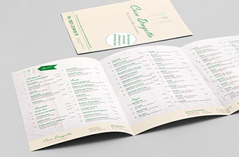 Flyer für Pizzeria, Casa Dragotta, offen 