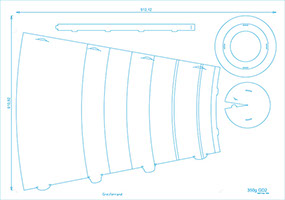 Displayaufsteller für Chutsch Display & Co, Leuchtturm, Stanzzeichnung 