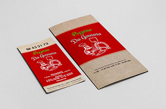 Speisekarte und Flyer für Pizzeria, Da Genaro 