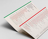 Speisekarte für Pizzeria, Da Genaro