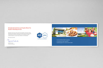 Einladung zum Firmenjubiläum für IWN, Karte offen, innenansicht 