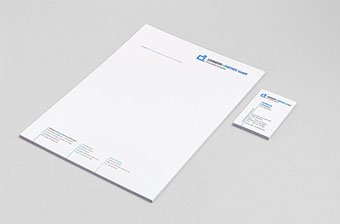 Geschäftsaustattung, Briefbogen, Visitenkarte für Lohmeier und Partner GmbH Immobilienmakler 