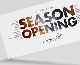 Mailing, Einladungskarte zur Saison Eröffnung für Nineteen 87