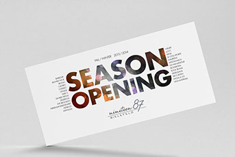Mailing, Einladungskarte zur Saison Eröffnung für Nineteen 87