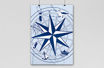 Plakat Windrose für Prodeco 