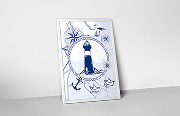 Plakat Maritim Leuchturm für Prodeco 