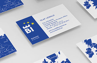 Visitenkarte für die Stadt Bielefeld,  Europa, Vorderansicht 