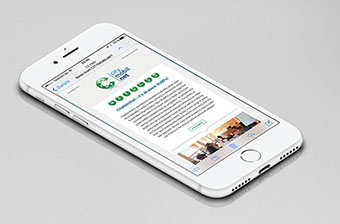 Der Email-Newsletter für die Stadt Bielefeld auf dem Smartphone.