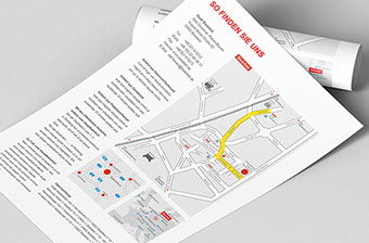 Wegbeschreibung für die Stadt Bielefeld, 1 Blatt offen und 1 Blatt aufgerollt 