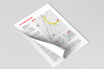 Wegbeschreibung für die Stadt Bielefeld, Blatt seitlich eingerollt 