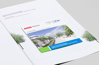 geklebte CD in Broschuere für die Stadt Bielefeld und der WEGE mbH, C2-bizz 