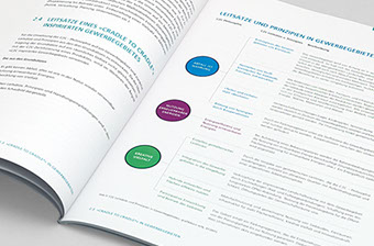 Detailauschnitt der Broschuere für die Stadt Bielefeld und der WEGE mbH, C2-bizz 