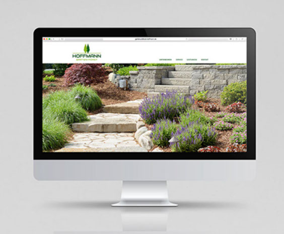 Responsive Webdesign und Internetauftritt  für Hoffmann Garten und Forst, optimiert für Desktop.