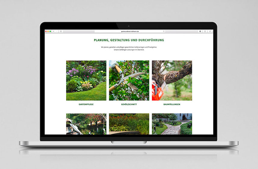 Responsive Webdesign und Internetauftritt für Hoffmann Garten und Forst, optimiert für Laptop