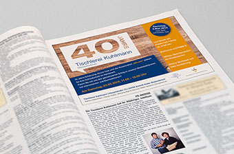 Anzeige zum Firmenjubiläum für die Tischlerei Kuhlmann 