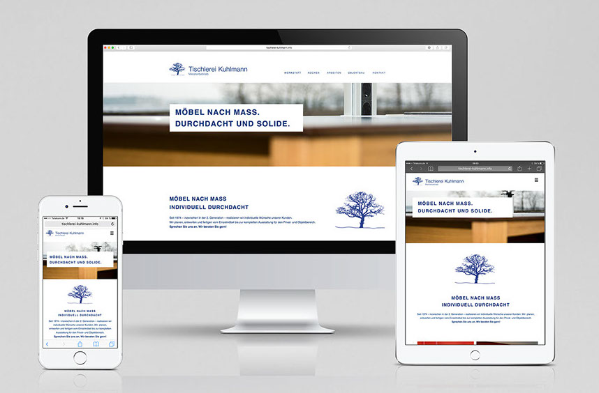 Responsive Webdesign und Internetauftritt  für Hoffmann Garten und Forst, optimiert für unterschiedliche Endgeräte